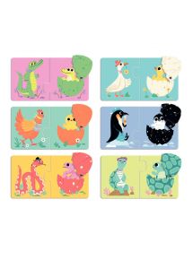 Boite de 6 puzzles duo, les oeufs rigolos
