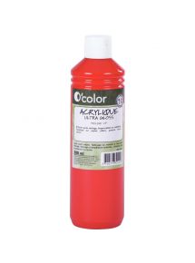 Peinture acrylique brillante, flacon de 500ml, rouge vif