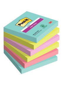 Paquet de 6 blocs de 90 feuilles Super Sticky post-it, 76 x 76 mm, coloris cosmic