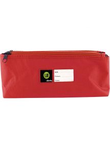 Trousse rectangulaire Teknik double compartiment, coloris assortis