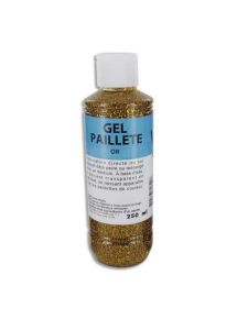 Gel pailleté, pot de 250ml, or