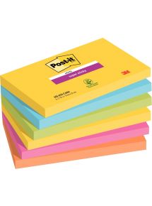 Paquet de 6 blocs de 90 feuilles Super Sticky post-it, 76 x 127 mm