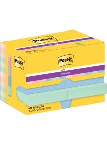 Paquet de 12 bloc notes super sticky post-it 90 feuilles 47.6 x 47.6 mm collection soulful
