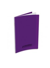 Cahier polypro 17x22cm, 60p, grands carreaux, violet