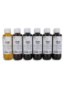 Encre à dessiner, 6 flacons de 250ml assortis