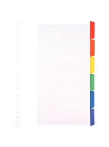 Intercalaire en carte blanche 170g format A4+, 6 touches