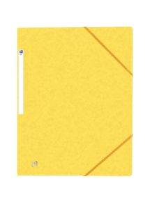 Chemise 3 rabats à élastiques TOP FILE+ en carte lustrée 4/10ème 390g, jaune