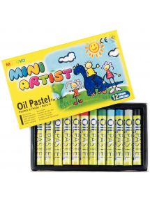 Pastel à l'huile Mungyo ø8mm, boîte de 12 couleurs assorties