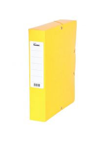 Boîte de classement à élastique en carte 25x33cm, dos 6cm, jaune