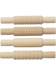 Lot de 4 rouleaux en bois à empreinte