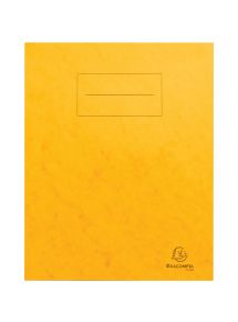 Lot de 10 protège-cahiers grands rabats en carte lustrée, pour format 17x22 cm, jaune
