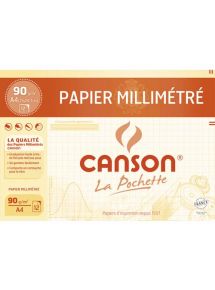 Papier millimétré 90g 21x29,7cm, pochette de 12 feuilles