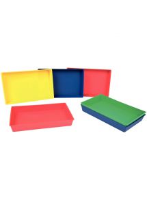 Lot de 6 plateaux empilables aux couleurs assorties en polypropylène