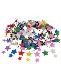 Lot de 500 étoiles pailletées en mousse de caoutchouc adhésives