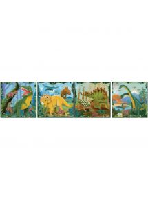 Boite de 4 puzzles UP progressifs, les dinosaures