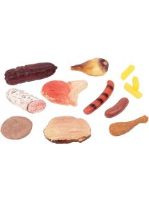 Sachet de viandes et de frites, 12 pièces en plastique