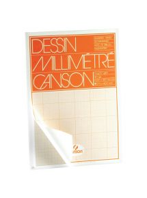 Bloc de 50 feuilles de papier millimétré format 29,7x42cm bistre