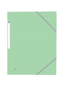 Chemise 3 rabats à élastique en carte lustrée, format A4, vert clair