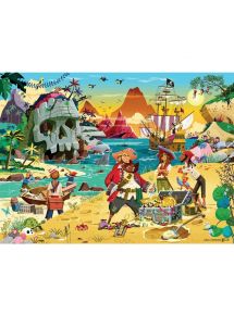 Puzzle XXL 100 pièces, le trésor des pirates