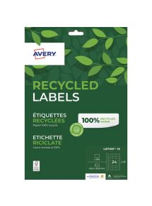 Etiquettes adhésives blanches 100% recyclée 63,5x33,9mm, boîte de 360