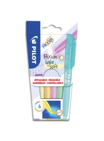 Surligneur effaçable Frixion Light Soft assortis, blister de 6