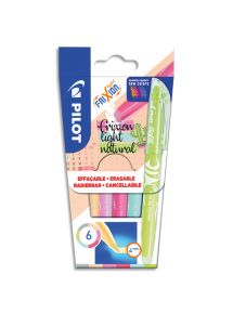 Surligneur effaçable Frixion Light Natural assortis, blister de 6