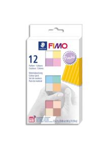Pâte à cuire Fimo Soft 25g, boîte de 12 couleurs pastels