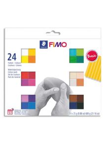 Pâte à cuire Fimo Soft 25g, boîte de 24 couleurs basiques