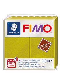 Pâte à cuire Fimo Effect cuir 57g, olive