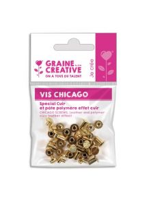 Vis Chicago pour Fimo spécial cuir et pâte polymère effet cuir, sachet de 20