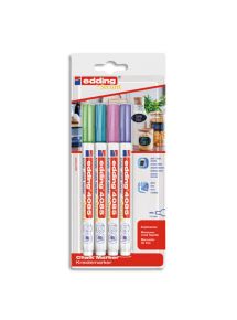 Marqueur craie liquide Chalk marker 4085, blister de 4 coloris métallisés assortis