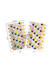 Gommettes repositionnables cœur métal pastel, sachet de 20 feuilles