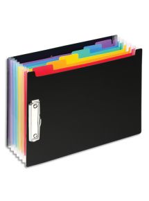 Trieur polypro 6 compartiments pour format 24x32cm, noir