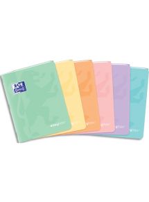 Cahier polypro Easybook Pastel 17x22cm, 96p, grands carreaux, piqûre 90g