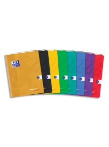 Cahier polypro Easybook Kraft 17x22cm, 96p, grands carreaux, piqûre 90g