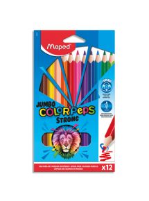 Crayon de couleur Color'Peps Jumbo Strong Green, boîte de 12