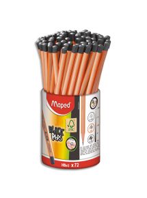 Crayon graphite Black Peps HB, embout peint, pot de 72