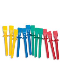 Spatule en plastique, 4 couleurs assorties, sachet de 12