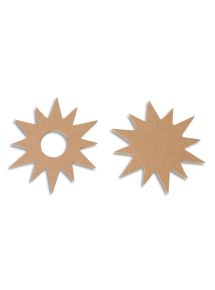 Porte-bougie en bois à décorer forme étoile, lot de 5 (8156379)
