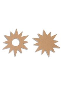 Porte-bougie en bois à décorer forme étoile, lot de 2