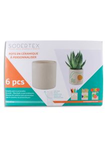 Pot en céramique à personnaliser, lot de 6