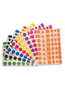 Gommettes géométriques repositionnables, formes et couleurs assorties, sachet de 48 feuilles