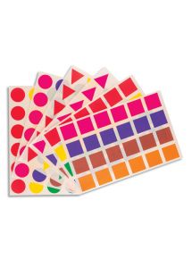 Gommettes repositionnables formes et couleurs assorties 40mm, sachet de 48 feuilles