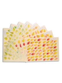 Gommettes feuilles des arbres repositionnables, sachet de 8 planches