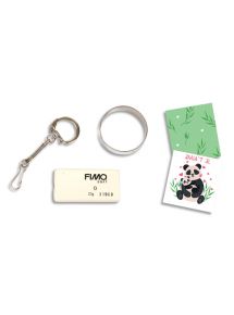 Lot de 12 kits Fimo porte-clés Panda