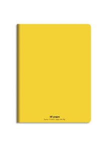 Cahier polypro 17x22cm, 60p, grands carreaux, jaune