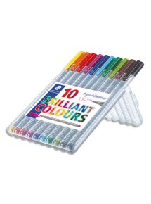 Stylo feutre Triplus Fineler 334 pointe  0,3mm, étui chevalet de 10