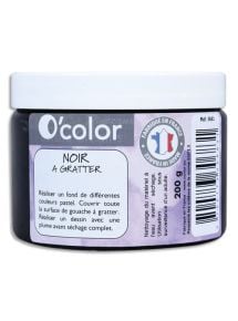 Peinture noire opaque à gratter, pot de 200g