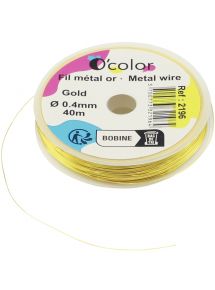 Fil aluminium couleur or, diamètre 0,6mm, rouleau de 10m