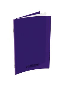 Cahier polypro 24x32cm, 96p, grands carreaux, violet
